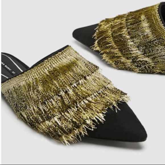 ❌SOLD❌Zara fringe mules - Picture 2 of 5